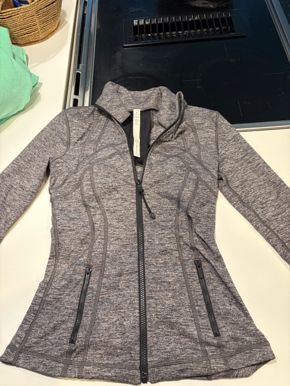 lululemon athletica Marled Gray Full-Zip Athletic Jacket